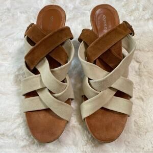 Donald J. Pliner Women's Suede Wraparound Strappy Block Heels Size 9 Shoe Sandal